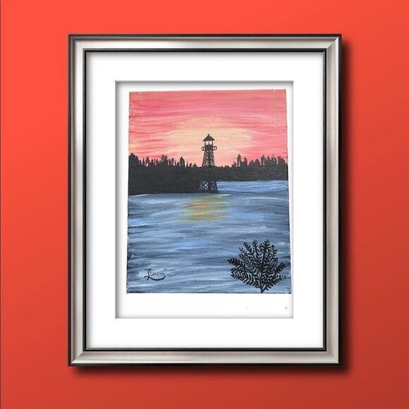 ‘SUNSET AT THE VILLAGES’ ORIGINAL ACRYLIC ART by Susan - Picture 1 of 3